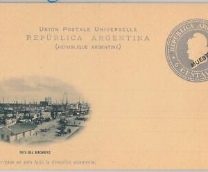 52217  ARGENTINA: PICTURE POSTAL STATIONERY CARD overprinted MUESTRA  H & G# 17A
