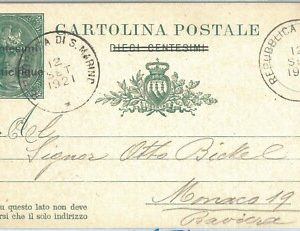 72037 - SAN MARINO - Storia Postale: INTERO POSTALE  sassone # C7A a BAYERN 1921