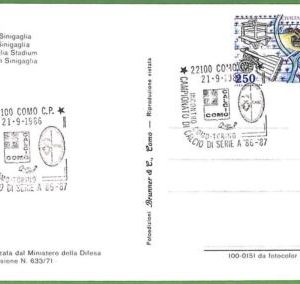 ah2621 - Italy - POSTAL HISTORY -1986 CALCIO Football COMO / TORINO