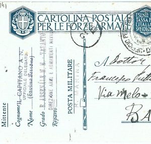 71203 - ITALIA - FRANCHIGIA MILITARE: MARINA R.  ARSENALE - TARANTO  1941