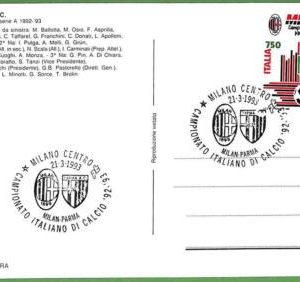 ah2698 -  ITALIA - POSTAL HISTORY - Parma / MILAN - CALCIO - 1993 - Football