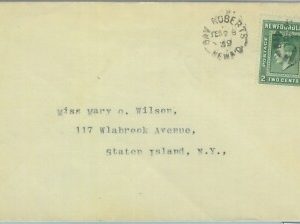 83302 - NEWFOUNDLAND - POSTAL HISTORY: Cover to CANADA 1939 BAY ROBERTS