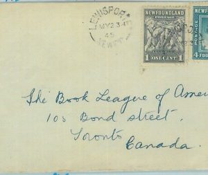 83297 - NEWFOUNDLAND - POSTAL HISTORY: Cover to CANADA 1945 LEWISPORTE