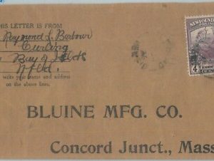 72400 -  NEWFOUNDLAND - POSTAL HISTORY:  Cover to USA 1920'S