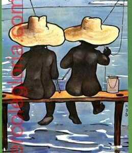 ah2109 - VINTAGE POSTCARD Postal Antigua  - Ethnic American  HUMOR - FISHING