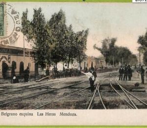 af0720 - ARGENTINA - Vintage Postcard - Mendoza - Calle Belgrano - 1908