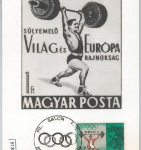 51360 - BELGIUM -   MAXIMUM CARD 1968 OLYMPIC GAMES  Weight Lifting