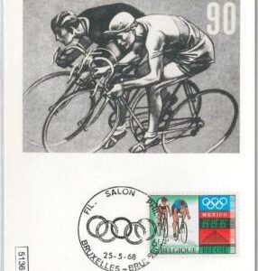 51361 - BELGIUM -   MAXIMUM CARD 1968 OLYMPIC GAMES  Cycling
