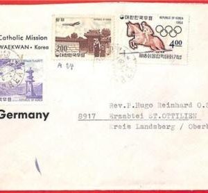 aa3539  - KOREA - POSTAL HISTORY -  COVER to ITALY 1965  - Olympic Games