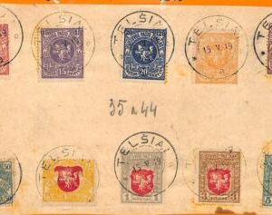 99339 - LITHUANIA - POSTAL HISTORY -   STAMPS  used on PAPER  1919