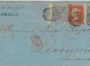 BK0705 - GB - POSTAL HISTORY - SG # 70*2 + 29  on COVER to Livorno ITALY 1861