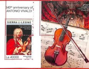 A4662 - SIERRA LEONE - ERROR IMPERF Sonderblock: 2018, Antonio Vivaldi, Musik
