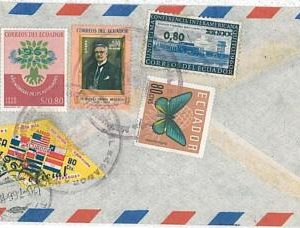 24120 - ECUADOR - POSTAL HISTORY - AIRMAIL COVER - BUTTERFLIES Flags