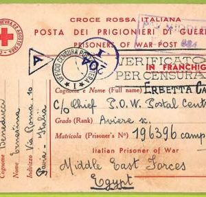 af9763 - POSTAL HISTORY - POW Mail Italian soldier in EGYPT  1943