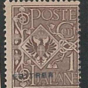 55356 -  ITALIA: Eritrea - VARIETA' varietà - Sass 77f  SOVRASTAMPA OBLIQUA