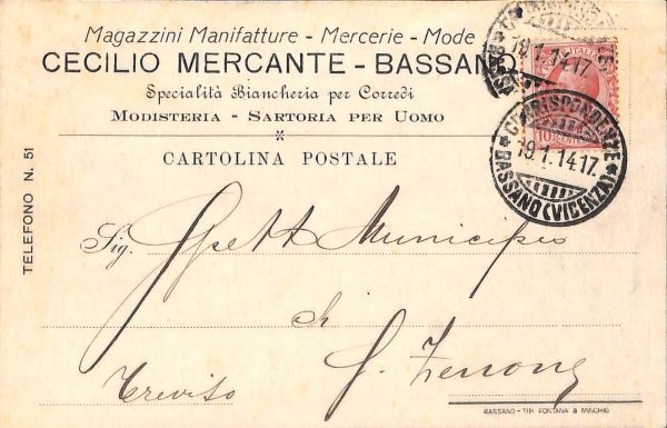 ab4203 -  CARTOLINA  D'EPOCA - Vicenza  Provincia  -  Bassano 1917