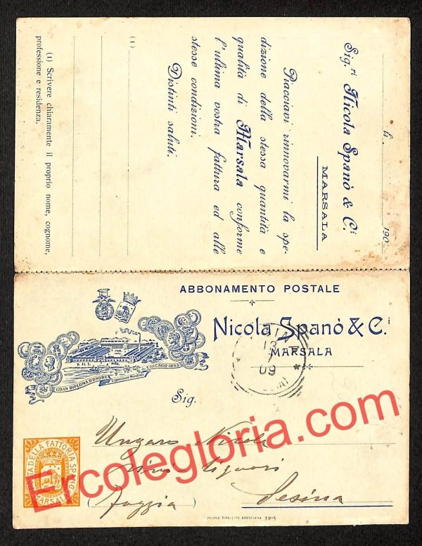 ai9360 - STORIA POSTALE DOPPIA - Trapani Provincia - Marsala
