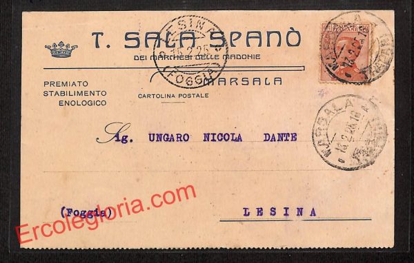 ai9379 - STORIA POSTALE - Trapani Provincia - Marsala