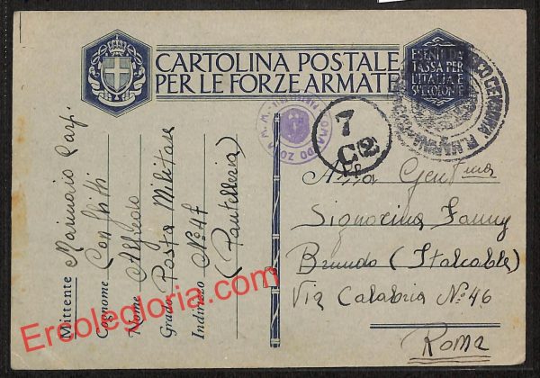 ai9377 - STORIA POSTALE - Trapani Provincia - Pantelleria