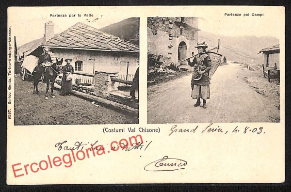 ai9236 - CARTOLINA D'EPOCA - Torino Provincia - Val Chisone