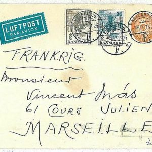 11937 - DENMARK - POSTAL HISTORY - STATIONERY cover added stamps to FRANCE 1915