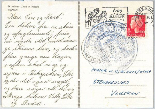 56033 -   DENMARK -  POSTAL HISTORY: UN DANISH FORCES in CYPRUS  1977 - WAR