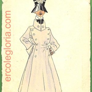 ah1752 - CARTOLINA EPOCA dipinta a MANO - Costume Militare LUCCA Cavalleggeri