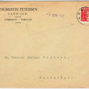 41985  DENMARK - POSTAL HISTORY -  DANISH stamp on COVER from Faroe Islands 1932
