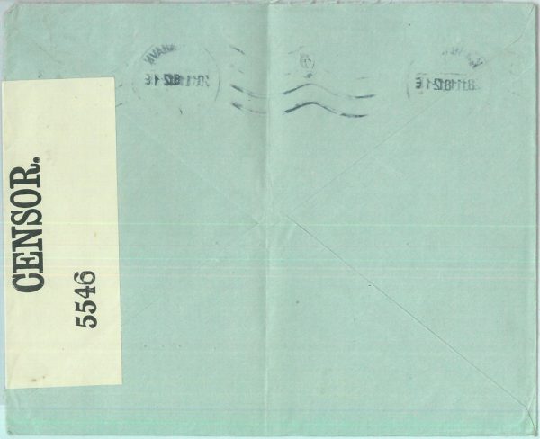 85079 - DENMARK  - Postal History -  CENSORED COVER to the USA 1918 - immagine 2