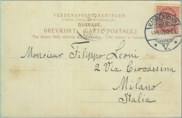 85088 - DENMARK - Postal History -  POSTCARD to ITALY 1903
