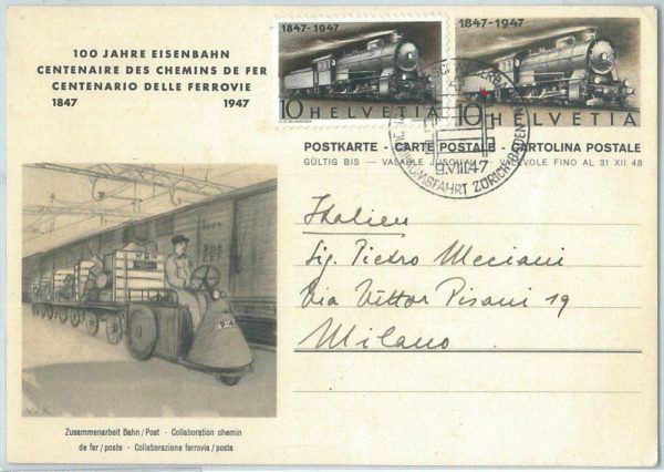71006 - SWITZERLAND - Postal History -  FDC  POSTAL STATIONERY CARD:  TRAINS