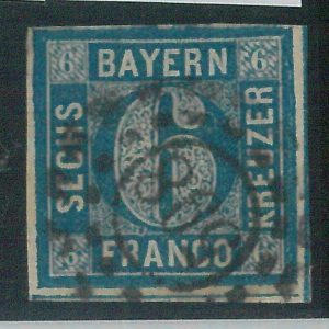 77971 - GERMANY Altdeutschland Bayern - STAMP: Mi # 10a - FINE USED postmark 598