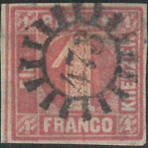 77957f  - GERMANY Bayern -  STAMP:  Michel  # 4 -    Finely USED 4 margins