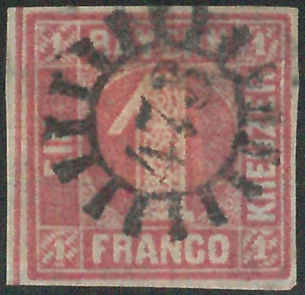 77957f  - GERMANY Bayern -  STAMP:  Michel  # 4 -    Finely USED 4 margins