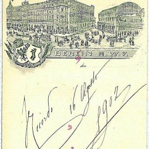 25871   Ansichtskarten VINTAGE POSTCARD: GERMANY - BERLIN: CENTRAL HOTEL 1902