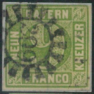 77960b - GERMANY Bayern -  STAMP:  Michel  # 5  -  Finely USED with nice postmak