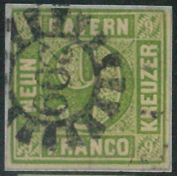 77960b - GERMANY Bayern -  STAMP:  Michel  # 5  -  Finely USED with nice postmak