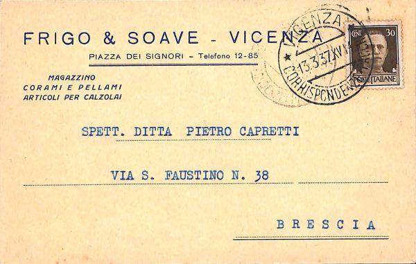 ab4030 -  CARTOLINA  D'EPOCA - Vicenza
