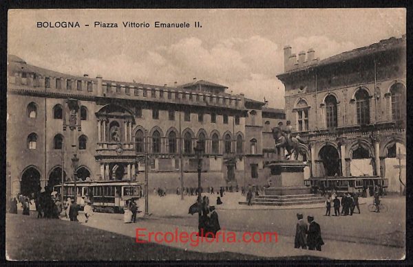 ae2031 - CARTOLINA  D'EPOCA - Bologna Città - Piazza Vittorio Emanuele II
