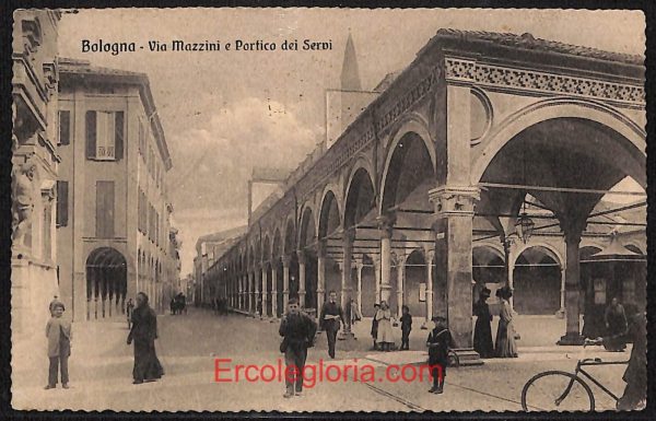 ae2041 - CARTOLINA  D'EPOCA - Bologna Città - Via Mazzini  1914