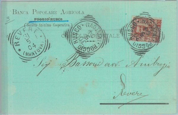 85786 - CARTOLINA d'Epoca -  MANTOVA provincia -  POGGIO RUSCO 1904