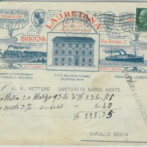 80427 - REGNO - STORIA POSTALE - BUSTA pubblicitaria di BOLOGNA Loreto  1934