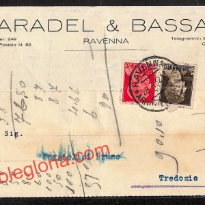 ah9215 - STORIA POSTALE - Ravenna Città - Baradel Bassani