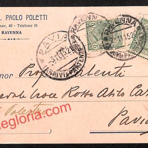 ah9219 - STORIA POSTALE - Ravenna Città - Avv. Cav. Paolo Poletti