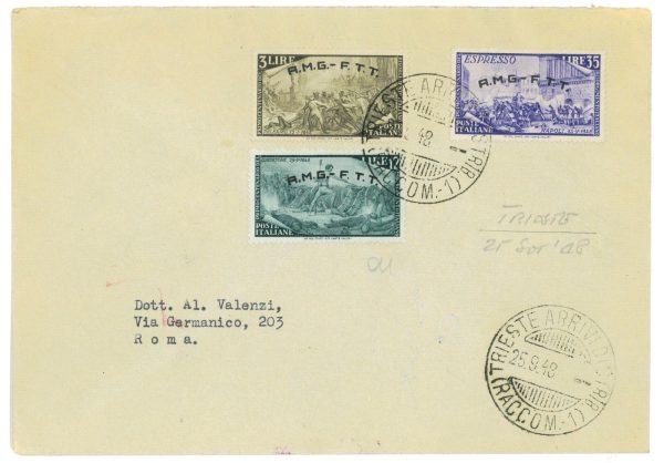 P2671 - ITALIA AMG-FTT , 3VALORI (INCLUSO IL L35 PER ESPRESSO) 25.90.48 PER ROMA