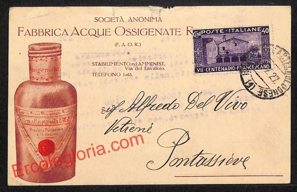 ah9221 - STORIA POSTALE - Ravenna Città - Fabbrica Acque Ossigenate