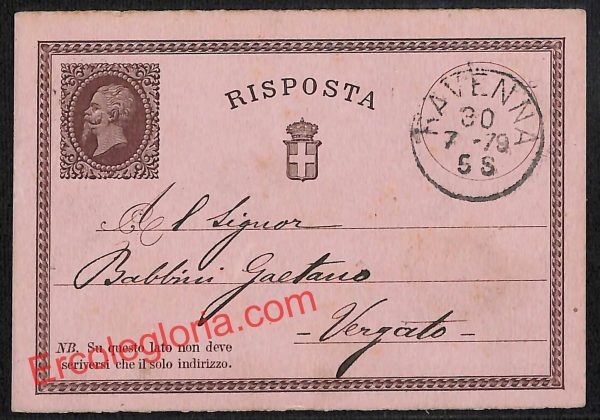 ah9224 - STORIA POSTALE - Ravenna Città