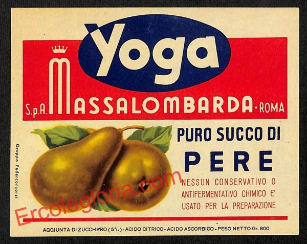 ah9229 - ETICHETTA D'EPOCA - Ravenna - YOGA - Massa Lombarda
