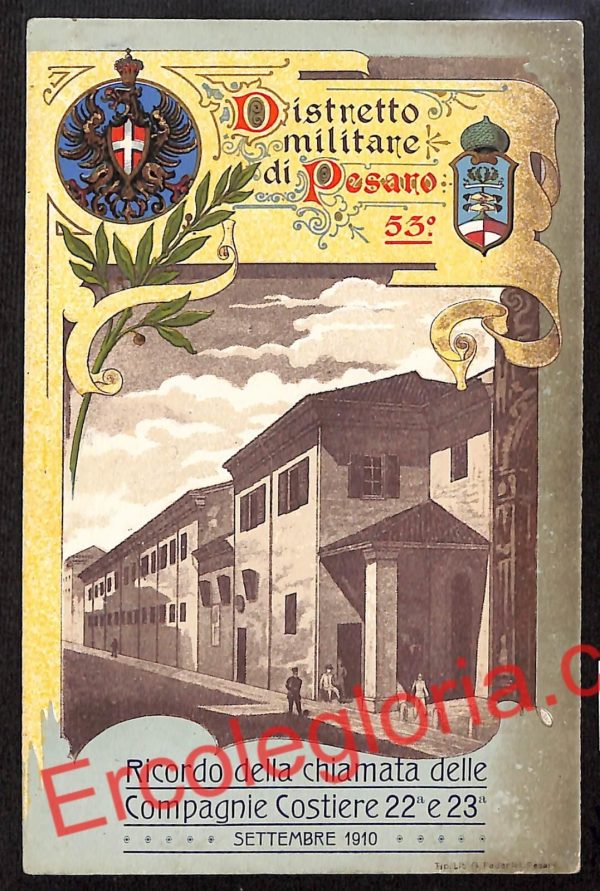 ah6511 - CARTOLINE  D'EPOCA - Pesaro Città - Distretto Militare di Pesano