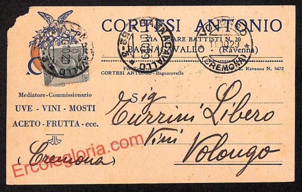 ah9233 - STORIA POSTALE - Ravenna Provincia - Bagnacavallo